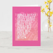 GELUKKIGE VERJAARDAG HONEY BUNNY / LIEFDE VAN MIJ KAART (Gele Bloem)