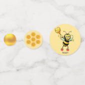 Gelukkige verjaardag honing hommel confetti (Achterkanten)
