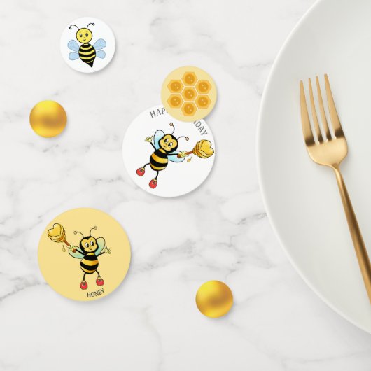 Gelukkige verjaardag honing hommel confetti (Groep)