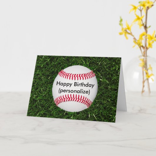 Gelukkige Verjaardag Honkbal Kaart (Gele Bloem)