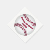 Gelukkige verjaardag honkbal met naam servet (Hoek)