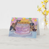 Gelukkige verjaardag! Hoop dat je veel taart KAART (Gele Bloem)