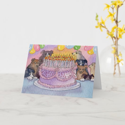 Gelukkige verjaardag! Hoop dat je veel taart KAART (Gele Bloem)