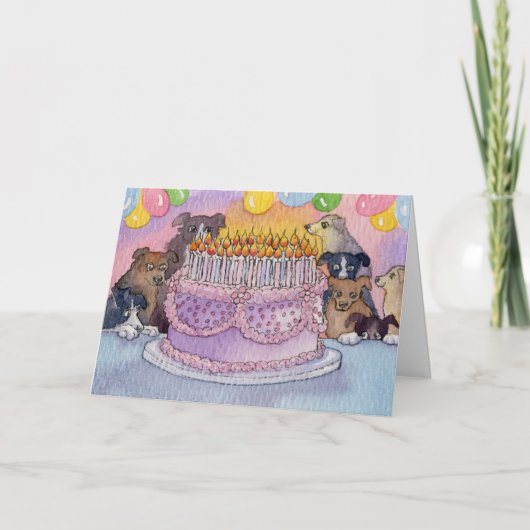 Gelukkige verjaardag! Hoop dat je veel taart KAART (Voorkant)