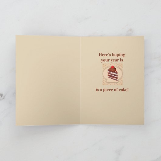 Gelukkige Verjaardag Hoop Jaar Stuk van Cake Fun Kaart (Binnen)