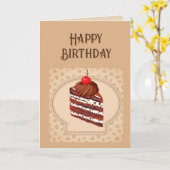 Gelukkige Verjaardag Hoop Jaar Stuk van Cake Fun Kaart (Gele Bloem)