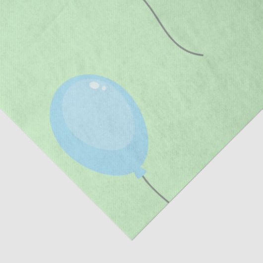 Gelukkige Verjaardag Hoot Uil met Ballonnen Tissuepapier (Detail)