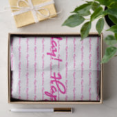 Gelukkige verjaardag! Hot Pink Casual Script herha Tissuepapier (Geschenk)