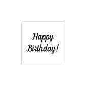 Gelukkige Verjaardag Houten Blok Opgezette Rubberz Rubberstempel (Afrduk)