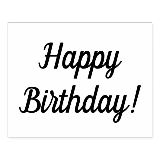 Gelukkige Verjaardag Houten Blok Opgezette Rubberz Rubberstempel (Afrduk)