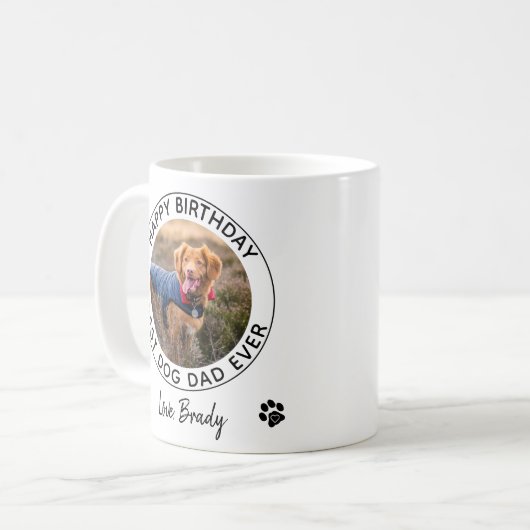 Gelukkige verjaardag huisdier foto - beste hond pa koffiemok (Voorkant links)