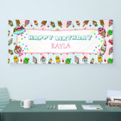 Gelukkige Verjaardag IJs en Sprinkles Verjaardag Spandoek (Beurs)