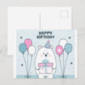 Gelukkige verjaardag ijsbeer briefkaart (Voorkant / Achterkant)