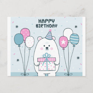 Gelukkige verjaardag ijsbeer briefkaart