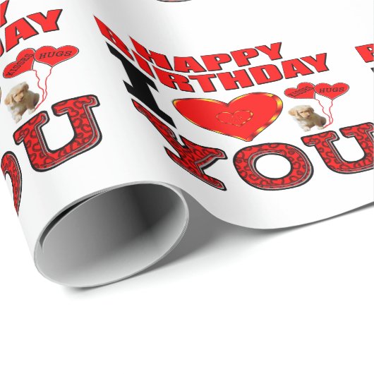 Gelukkige verjaardag Ik hou van je Cadeaupapier (Rol Hoek)