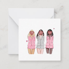Gelukkige verjaardag illustratie roze meisjes notitiekaartje