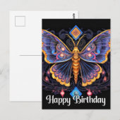 Gelukkige Verjaardag Imaginative Butterfly Design Briefkaart (Voorkant / Achterkant)