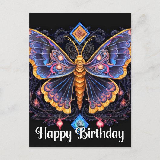 Gelukkige Verjaardag Imaginative Butterfly Design Briefkaart (Voorkant)