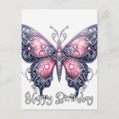 Gelukkige Verjaardag Imaginative Butterfly Design Briefkaart (Voorkant)