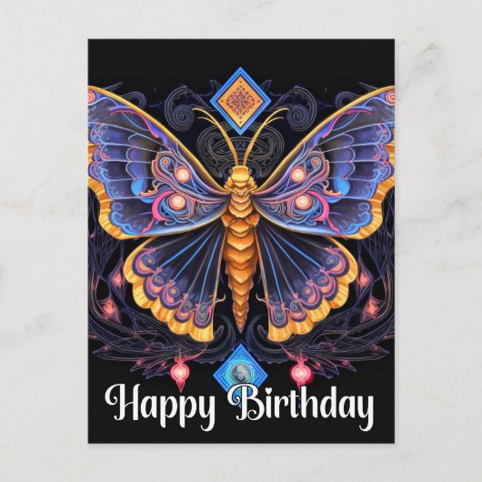 Gelukkige Verjaardag Imaginative Butterfly Design Feestdagenkaart (Voorkant)