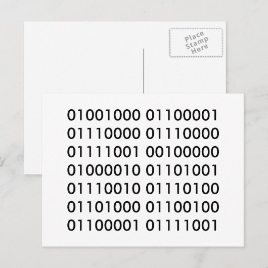 Gelukkige Verjaardag in Binaire Code Briefkaart (Voorkant / Achterkant)