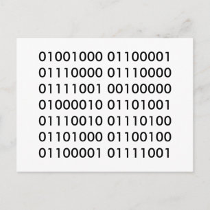 Gelukkige Verjaardag in Binaire Code Briefkaart