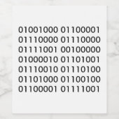 Gelukkige Verjaardag in Binaire Code Wijn Etiket (Enkel label)