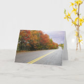 Gelukkige verjaardag in de herfst rond de bocht kaart (Gele Bloem)