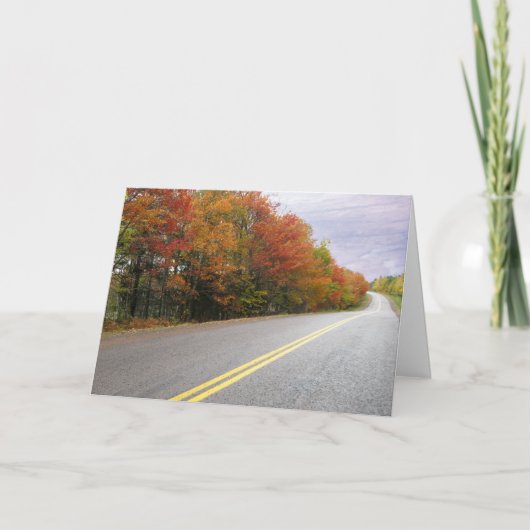 Gelukkige verjaardag in de herfst rond de bocht kaart (Voorkant)