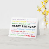 Gelukkige Verjaardag in de Kaart van Vele Talen (Gele Bloem)