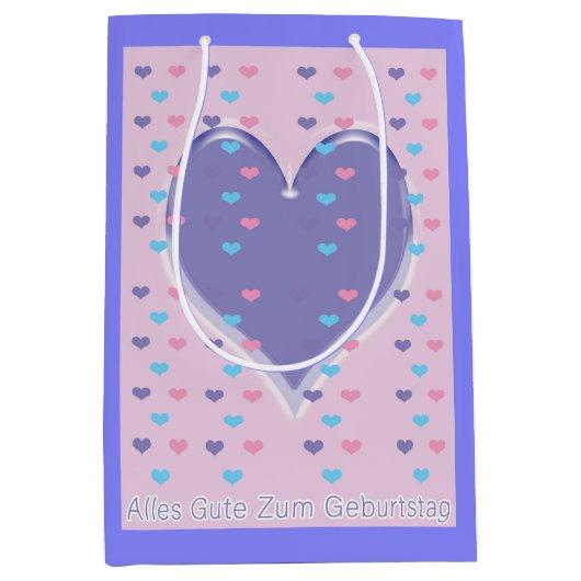 Gelukkige Verjaardag in Duitse Gift Bag Medium Cadeauzakje (Voorkant)