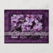 Gelukkige Verjaardag in Duitse Lila Bloesems Briefkaart (Voorkant)
