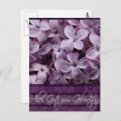 Gelukkige Verjaardag in Duitse Lila Bloesems Briefkaart (Voorkant / Achterkant)