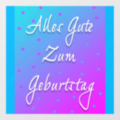 Gelukkige Verjaardag in Duitse Raamklemmen Raamsticker (Vel)