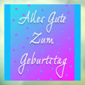 Gelukkige Verjaardag in Duitse Raamklemmen Raamsticker (Vel 3)