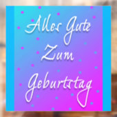 Gelukkige Verjaardag in Duitse Raamklemmen Raamsticker (Vel 2)