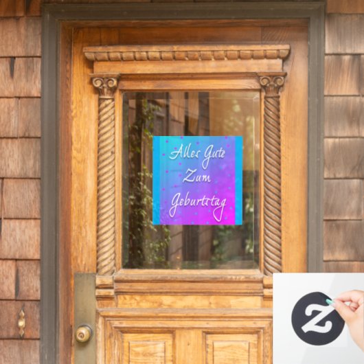 Gelukkige Verjaardag in Duitse Raamklemmen Raamsticker (Huis Deur)