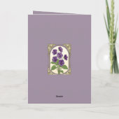 Gelukkige verjaardag in februari Viola Bloemen Kaart (Achterkant)