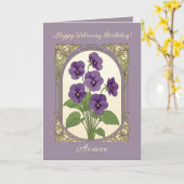 Gelukkige verjaardag in februari Viola Bloemen Kaart (Gele Bloem)