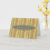 Gelukkige Verjaardag in Gaelic, Stripes en Flowers Kaart (Gele Bloem)