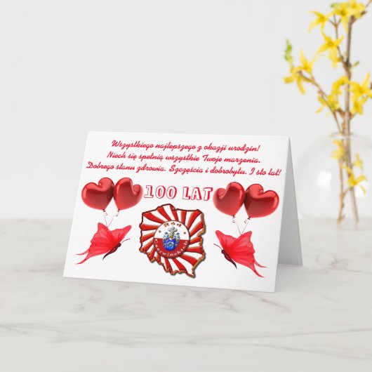 Gelukkige verjaardag in het Pools Kaart (Gele Bloem)