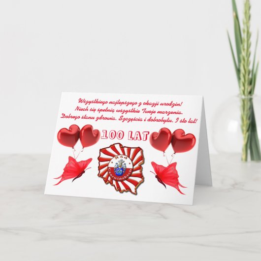 Gelukkige verjaardag in het Pools Kaart (Voorkant)