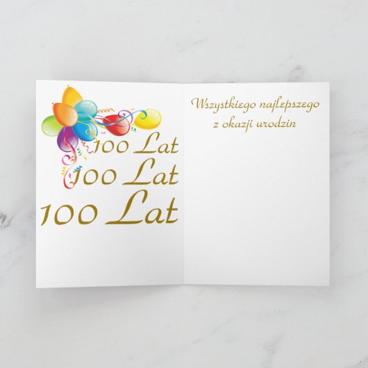 Gelukkige verjaardag in het Pools Kaart (Binnen)