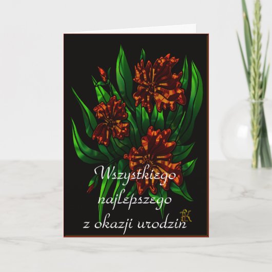 Gelukkige verjaardag in het Pools Kaart (Voorkant)