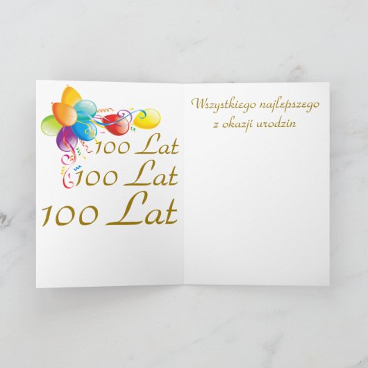 Gelukkige verjaardag in het Pools Kaart (Binnen)