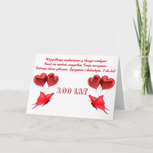 Gelukkige verjaardag in het Pools Kaart (Voorkant)