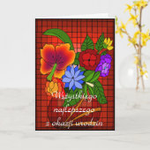 Gelukkige verjaardag in het Pools Kaart (Gele Bloem)