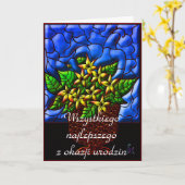 Gelukkige verjaardag in het Pools Kaart (Gele Bloem)