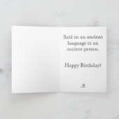 Gelukkige Verjaardag… in Latijn! Kaart (Binnen)