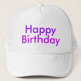 Gelukkige Verjaardag in Paarse en Magenta Party Trucker Pet